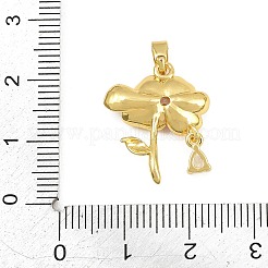 Brass Micro Pave Clear Cubic Zirconia Pendants&nbsp;CU-CBABDE1-14G-01