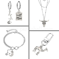 50Pcs 10 Style Tibetan Style Alloy Pendants&nbsp;FIND-CJ0001-60