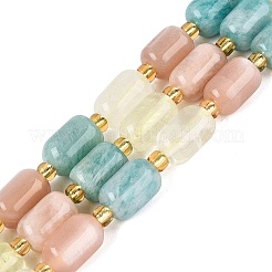Natural Lemon Quartz & Flower Amazonite & Sunstone Beads Strands&nbsp;G-Q614-02A-01