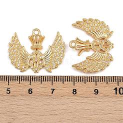 Brass Micro Pave Cubic Zirconia Pendants&nbsp;KK-F910-11G
