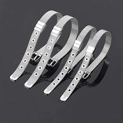 ステンレス鋼の時計バンド  ネット模様  ステンレス鋼とプラスチックのパーツあり  ステンレス鋼色  21.5x0.8cm  21.2x1cm  6個/セット&nbsp;WACH-NB0001-02