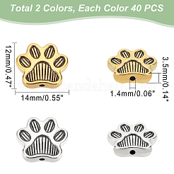 80Pcs 2 Colors Tibetan Style Alloy Beads&nbsp;FIND-PH0005-72