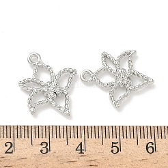 合金ペンダント  花のチャーム  ラックめっき  カドミウムフリー＆ニッケルフリー＆鉛フリー  プラチナ  21x17.5x3mm  穴：1.6mm&nbsp;FIND-Z108-05P