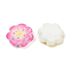 不透明な樹脂エナメルカボション  花  ミックスカラー  26x26x8mm&nbsp;CRES-D308-01