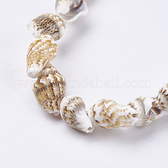 天然石シーシェルビーズ連売り  シェル  11~14x6.5~9x6~7.5mm  穴：1~1.2mm  約39~42個/連  15.1インチ〜15.5インチ。&nbsp;X-BSHE-K012-07