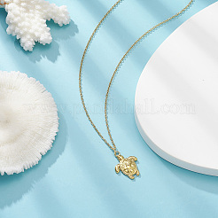 Ion Plating(IP) 201 Stainless Steel Tortoise with Starfish Pendants Necklaces&nbsp;NJEW-JN04283-01