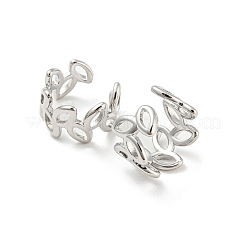 Hollow Leafy Branch Brass Cuff Earrings&nbsp;EJEW-I300-07P
