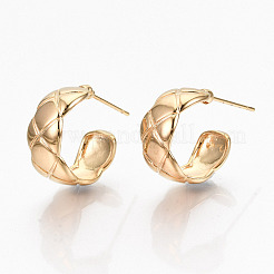 Brass Half Hoop Earrings&nbsp;KK-R117-038-NF