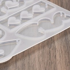 ハートのイヤリングペンダント DIY シリコン型  レジン型  UVレジン用  エポキシ樹脂工芸品作り  透明  111x144x4.5mm  内径：41.5~56x20~28mm  穴：2mm&nbsp;DIY-Q033-06A
