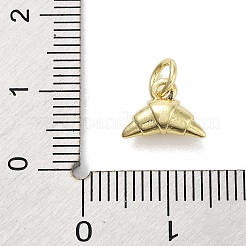 ラックメッキクロワッサン真鍮ペンダント  丸カン付き  長持ちメッキ  鉛フリー＆カドミウムフリー  18KGP本金メッキ  7x10x4mm  穴：3mm&nbsp;X-KK-M293-02G