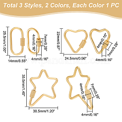 6Pcs 6 Styles 304 Stainless Steel Screw Carabiner Lock Charms&nbsp;STAS-UN0040-79