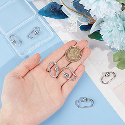 6Pcs 304 Stainless Steel Screw Carabiner Lock Charms&nbsp;STAS-UN0060-18