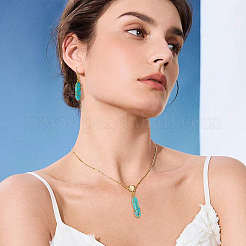 30Pcs Dyed Faceted Bullet Synthetic Turquoise Points for Wire Wrapped Pendants Making&nbsp;G-OC0005-98