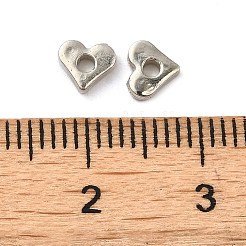 CCBプラスチックビーズ  ハート  プラチナ  4.5x5x1.5mm  穴：1.4mm&nbsp;CCB-H001-08P