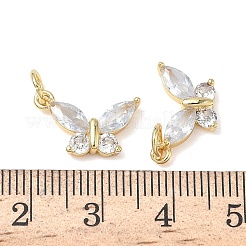 Brass Clear Cubic Zirconia Charms&nbsp;KK-L253-18G-02