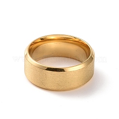 女性用ステンレススチールプレーンバンドリング201個  ゴールドカラー  内径：17mm&nbsp;RJEW-I089-44G