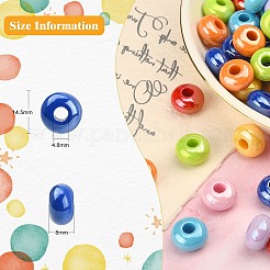 Opaque Acrylic European Beads&nbsp;FIND-CJC0003-66