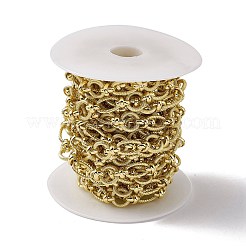 真鍮のオーバル＆リング＆コントリンクチェーン  スプールで  溶接されていない  長持ちメッキ  カドミウムフリー＆ニッケルフリー＆鉛フリー  18KGP本金メッキ  14x8.5x2mm  8x8x8mm&nbsp;CHC-P010-22G