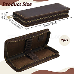 革製ペンケース  長方形  ココナッツブラウン  198x81.5x35.5mm&nbsp;AJEW-WH0410-226B