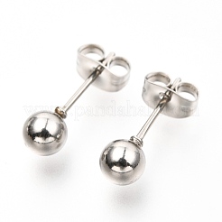 304ステンレススチールボールスタッドピアス  ラウンド  ミックスカラー  16x5mm  ピン：0.8mm  3ペア/ボード&nbsp;EJEW-C501-10C