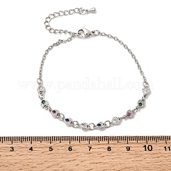 Brass Micro Pave Cubic Zirconia Link Bracelets&nbsp;BJEW-H639-10P