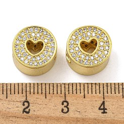Rack Plating Brass Micro Pave Cubic Zirconia Beads&nbsp;KK-I718-36G