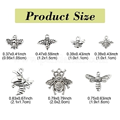 Bees Tibetan Styles Alloy Pendants for Jewelry Making Crafts&nbsp;FIND-YW0005-10