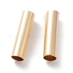 真鍮製チューブビーズ  カドミウムフリー＆鉛フリー  長持ちメッキ  チューブ  24KGP本金メッキ  9x4mm  穴：3.5mm&nbsp;X-KK-Y003-73A-G