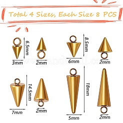 32Pcs 4 Style 304 Stainless Steel Pendants&nbsp;STAS-SZ0002-36G
