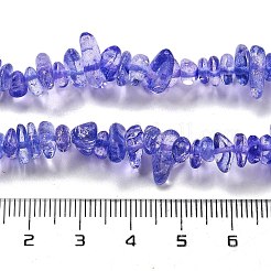 透明クラックルガラスビーズ連売り  チップ  モーブ  3~7x8.5~12.5mm  穴：1.4mm  約32.48''cm（82.5cm）&nbsp;GLAA-U004-01N