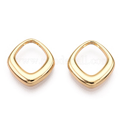925スターリングシルバーチャーム  菱形  s925スタンプあり  ニッケルフリー  18KGP本金メッキ  12.5x12x3mm  穴：1mm&nbsp;STER-T004-69G