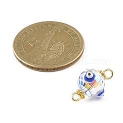 Transparent Evil Eye Glass Connector Charms&nbsp;PALLOY-JF02209