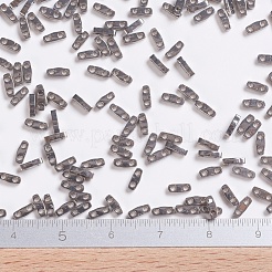 MIYUKIクォーターティラビーズ  日本製シードビーズ  2穴  （qtl190)ニッケルメッキ  5x1.2x1.9mm  穴：0.8mm  約480PCS /ボトル  10 G /ボトル&nbsp;SEED-JP0008-QTL190
