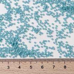 MIYUKIラウンドロカイユビーズ  日本製シードビーズ  15/0  （rr2470)不透明なターコイズグリーンの光沢  15/0  1.5mm  穴：0.7mm  約27777個/50g&nbsp;SEED-X0056-RR2470