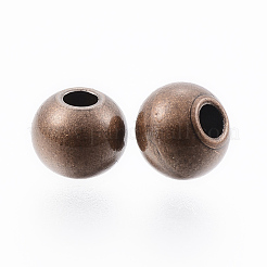 304ステンレススチールビーズ  ラウンド  赤銅鉱  8x6.5mm  穴：3mm&nbsp;STAS-H394-8mm-15R