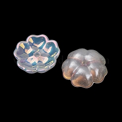 不透明なメッキアクリルビーズ  虹色の  花  透明  13x13x4mm  穴：1.5mm&nbsp;AC-CBA99FE-03-I