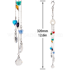 Crystal Glass Suncatcher Chakra Colors Ceiling Chandelier Ball Prism&nbsp;AJEW-GF0001-23