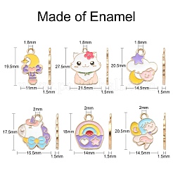 60Pcs 6 Styles Alloy Enamel Pendants&nbsp;ENAM-CJ0004-90