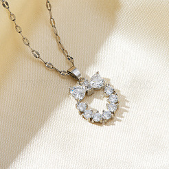 Brass Full Crystal Rhinestone Cute Hollow Cat Necklaces for Women&nbsp;QM8881
