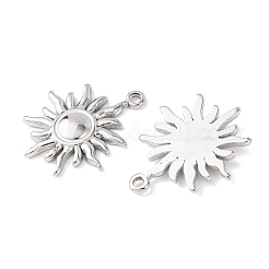 304ステンレスペンダント  太陽のチャーム  変色しない  ステンレス鋼色  19x16x2mm  穴：1.4mm&nbsp;STAS-A133-06P
