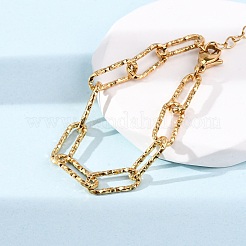 304 Stainless Steel Paperclip Chain Bracelets for Women Men&nbsp;LS-BJEW-A048-01G
