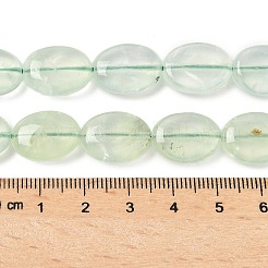 天然石プレナイトビーズ連売り  フラットオーバル  16x12~12.5x5.5~6mm  穴：1.2mm  約25個/連  15.75インチ（40cm）&nbsp;G-F790-A02-02