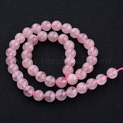 天然マダガスカルローズクォーツラウンドビーズ連売り  6mm  穴：1mm  約62個/連  15.4インチ&nbsp;G-O134-07-6mm