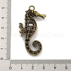 合金のチベット風チャーム  タツノオトシゴ  カドミウムフリー＆鉛フリー  アンティークブロンズ  47x25x8.5mm  穴：3mm&nbsp;FIND-C052-22AB