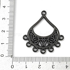 304ステンレスシャンデリア部品リンク  ティアドロップ  ブラック  35x31x2.5mm  穴：2mmと2.5mm&nbsp;STAS-Q350-17EB
