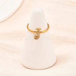 304 Stainless Steel Micro Pave Cubic Zirconia Cuff Open Rings&nbsp;RJEW-D336-01G-03