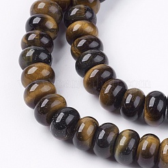 Natural Gemstone Tiger Eye Stone Rondelle Beads Strands&nbsp;G-S105-8mm-20