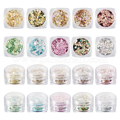 10箱10色ペットシャイニーネイルアートグリッター  マニキュアスパンコール  DIYネイルアートデコレーション  混合図形  ミックスカラー  0.025~6mm  箱：30x30x16ミリ  5ml /箱  1箱/色&nbsp;MRMJ-TA0001-33