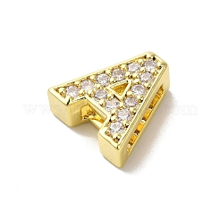 Brass Micro Pave Cubic Zirconia Beads&nbsp;KK-H487-25G