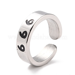 女性用ナンバーリング  304ステンレススチールエナメルカフ指輪  NUM。6  usサイズ6 3/4(17.1mm)&nbsp;RJEW-C016-01F-P